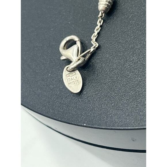 Signed Fine Sterling Silver 950 Large Bracelet or Small Anklet 2.44 grams, 9" - Picture 5 of 11